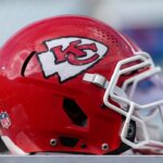 Kansas City Chiefs helmet prior to an NFL football game