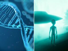 DNA ‘Alien’ encontrado dentro dos humanos – foi inserido em nossos genes, as boas reivindicações de estudo Ilustração de moléculas de DNA.