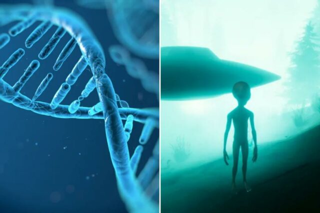 Ilustração de moléculas de DNA.