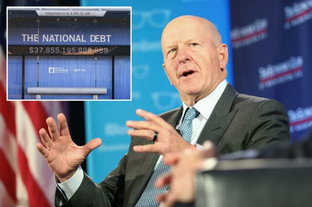David Solomon, CEO do Goldman Sachs, preocupado com o aumento O CEO da Goldman Sachs, David Solomon, fala em entrevista para o Clube Econômico de Washington.