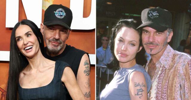 Demi Moore e Billy Bob Thornton recriam sua pose com Demi Moore e suas três filhas trazem glamour para a estreia de 'The Substance'