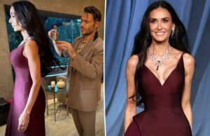 Demi Moore usou este perfume de cabelo ‘perfeito’ na Gala do Museu da Academia Caixa branca e frasco de perfume para cabelo Parfums de Marly Valaya.