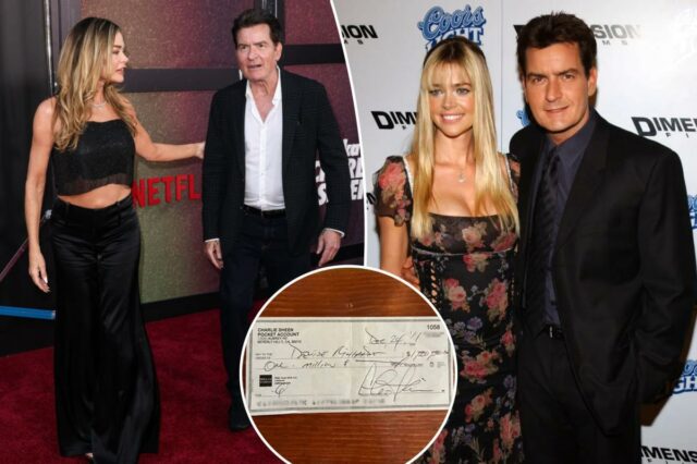 Denise Richards parece provar que Charlie Sheen estava errado com Denise Richards parece provar que Charlie Sheen estava errado com foto de cheque de US$ 1 milhão não descontado