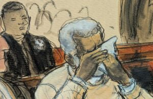 Diddy obtém psicológico em punir a audiência como videoclipe Diddy no Tribunal Esboço Elizabeth Williams