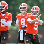 Cleveland Browns QBs Shedeur Sanders and Dillon Gabriel