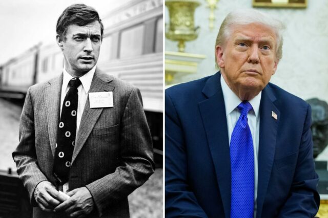 Doador endinheirado que doou US$ 130 milhões para pagar soldados Retrato do empresário americano Timothy Mellon vestindo terno e gravata estampada.