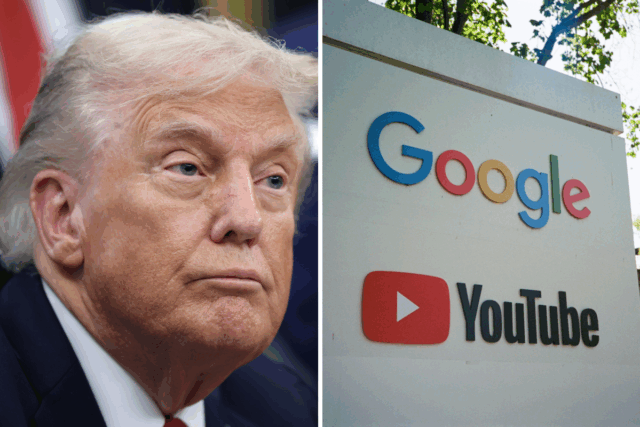 Donald Trump implora para o ajuste do 'Google/YouTube' antes do meio do meio 

