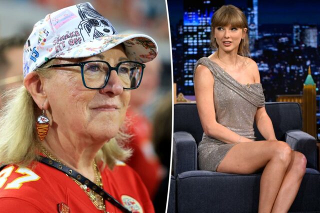 Donna Kelce representam futura nora Taylor Swift com seu chapéu no jogo do Chiefs

