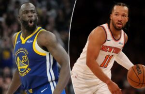 Draymond Green não acredita nos Knicks como candidatos: ‘Não tenho o que é preciso’ Draymond Green em seu uniforme do Golden State Warriors com a boca aberta.