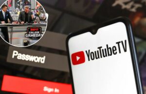 ESPN apaga no YouTube TV enquanto disputa de transporte exclui mais de 10 milhões de assinantes O logotipo do YouTube TV aparece na tela de um smartphone ao lado de uma tela de login com e-mail e senha em Reno, Estados Unidos, em 15 de dezembro de 2024.