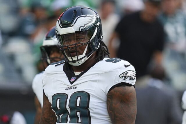 Eagles Defensive Tackle Jalen Carter durante a pré-temporada