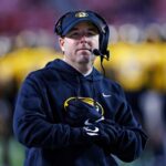missour coach eli drinkwitz during college football game