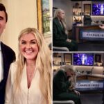 Erika Kirk chorando durante uma entrevista no