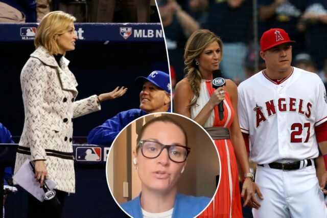 Erin Andrews durante a Royals-Mets World Series em 2015.