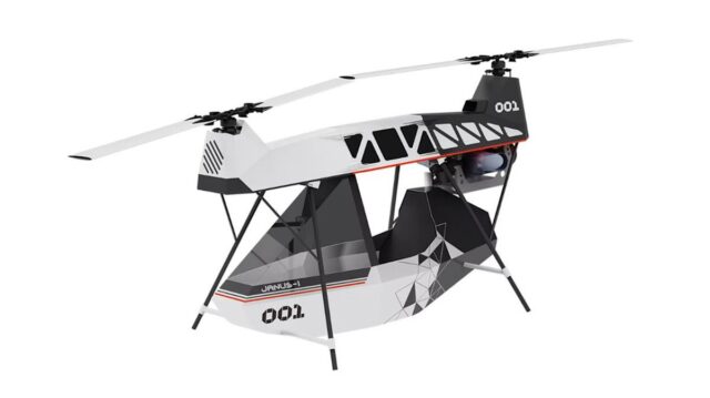 Esta aeronave VTOL totalmente funcional pode ser dobrada para caber Esta aeronave VTOL totalmente funcional pode ser dobrada para caber no seu porta-malas