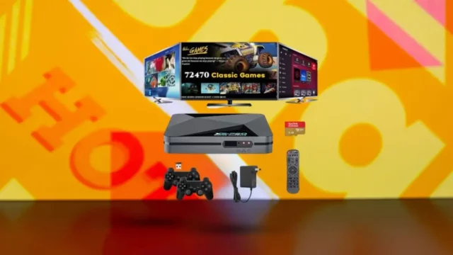 Este console de US $ 90 tem milhares de videogames tradicionais pré-carregados e pode transmitir seus programas 

