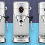 Máquina de café expresso prateada