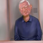 Um esboço judicial do ex-deputado Gareth Ward após ser considerado culpado de agredir sexualmente vários homens.