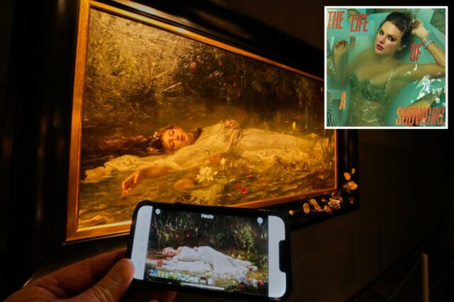 Celular exibindo Taylor Swift 