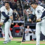 Fernando Cruz ficou todo empolgado depois de escapar do sétimo jam dos Yankees