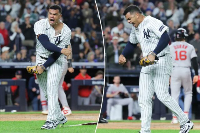 Fernando Cruz ficou todo empolgado depois de escapar do sétimo jam dos Yankees

