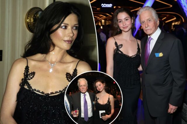 Filha de Catherine Zeta-Jones pega emprestado seu vestido vintage de 20 anos para gala em Nova York

