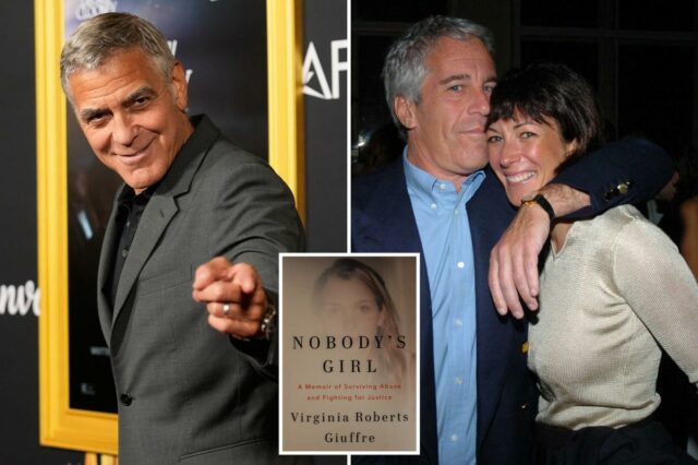 Ghislaine Maxwell afirmou que praticou ato sexual em George Cloney, alegações de memórias de Virginia Giffre

