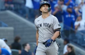 Giancarlo Stanton aparece vazio no local da embreagem enquanto a pós -temporada difícil continua O New York Yankees designou o rebatedor Giancarlo Stanton reage depois de atacar.