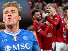 ‘Grande e pobre’ – o ex-ás masculino do Utd enlouquece com o atributo ‘sólido’ da celebridade que se destaca em meio ao renascimento de seu emprego O atacante do Manchester United e da Dinamarca, Rasmus Hojlund, comemora durante a partida da Série A entre Napoli e Gênova, no Estádio Diego Armando Maradona, em Nápoles, Itália, em 2025.