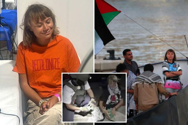 Greta Thunberg para ser deportado de Israel depois de ser detido de flotilha bloqueada com ligações de Gaza

