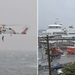 Guarda Costeira resgata homem preso em Cape Cod depois que passageiros da balsa o avistam se debatendo na água durante o nordeste