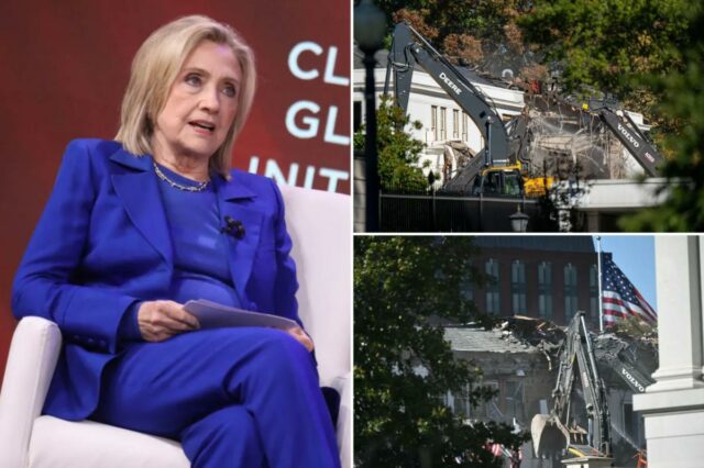 Hillary Clinton atira em Trump pela construção do salão de baile na Casa Branca: 'Ele está destruindo'

