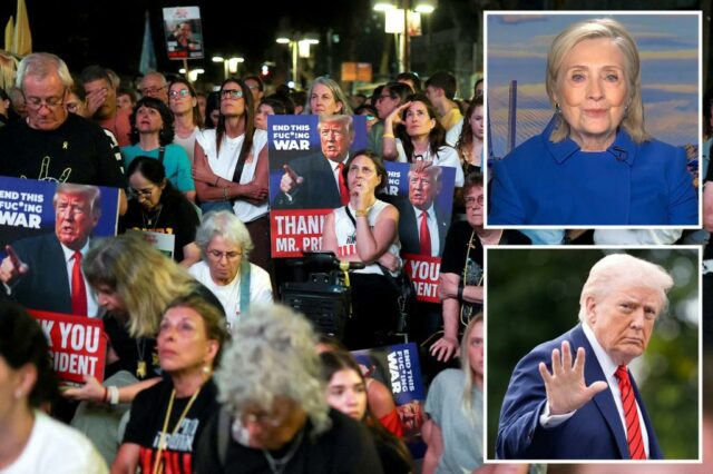 Hillary Clinton elogia raros elogios ao presidente Trump pela forma como lidou com o acordo de paz Israel-Hamas: 'Eu realmente elogio'

