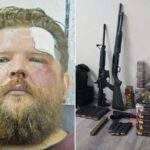 Mugshot de Jeremy Wayne Shoemaker com um curativo na testa.