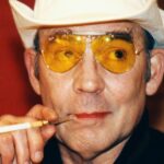 O jornalista e autor americano Gonzo Hunter S. Thompson é visto nesta foto de arquivo datada de 14 de abril de 1996. (Foto de Neale Haynes/Getty Images)