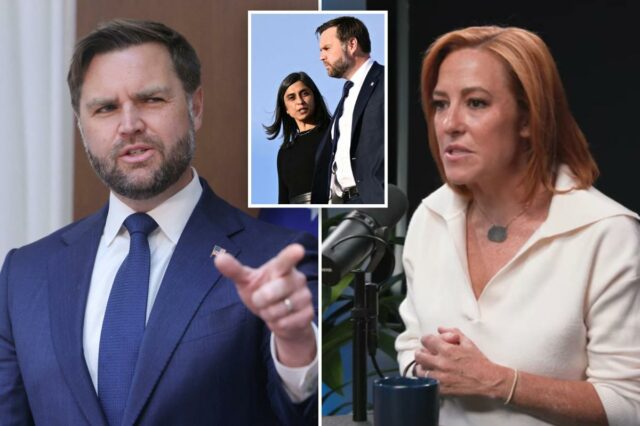 JD Vance dá o golpe ‘vergonhoso’ de Jen Psaki de que sua esposa tem medo dele

