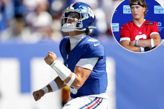 Jaxson Dart carregando 'chip' dos santos no ombro, enquanto a realidade do New Giants se apaixona

