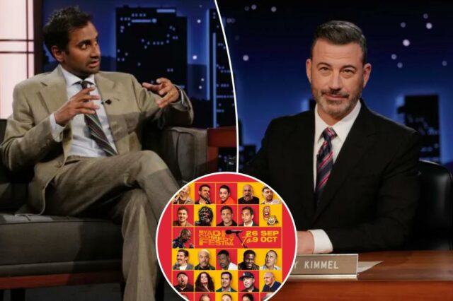 Jimmy Kimmel questiona Aziz Ansari por se apresentar no festival de comédia de Riad sob 'regime brutal'

