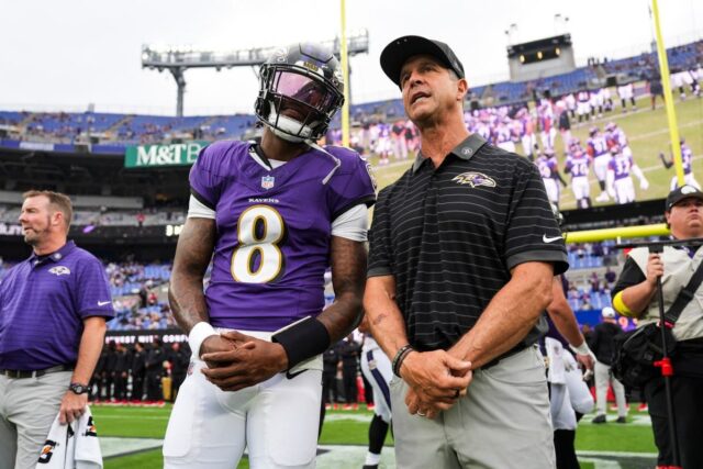 John Harbaugh, do Ravens, aborda a condição questionável de lesão John Harbaugh, Lamar Jackson, Baltimore Ravens