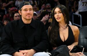 Justin Herbert, do Chargers, conserva cerveja Sweetheart Madison do Sphere no videogame da NBA Justin-Herbert-and-Madison-Beer-feature-GettyImages-2242777286