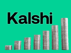 Kalshi levanta US$ 1 bilhão em avaliação de US$ 11 bilhões, dobrando seu crescimento em menos de dois meses Pilhas de moedas aumentando de altura abaixo da palavra Kalshi em um fundo verde, simbolizando crescimento e sucesso financeiro. Kalshi levanta US$ 300 milhões na Série D, atingindo avaliação e expansão de US$ 5 bilhões