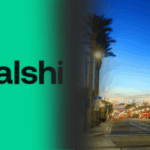 Kalshi se opõe à oferta emergencial dos reguladores de Nevada para suspender a liminar comercial. Kalshi digitou o logotipo em cima de um fundo verde próximo à paisagem urbana de Nevada.