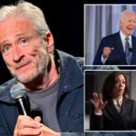 Kamala Harris choca Jon Stewart ao insistir que Biden era ‘totalmente competente’ para cumprir outro mandato