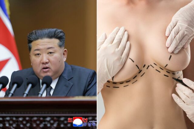 Kim Jong-un falando na Assembléia Popular Suprema em Pyongyang.