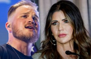 Kristi Noem bate Zach Bryan sobre a nova faixa batendo ataques de gelo, ele reage Zach Bryan e Kristi Noem Getty