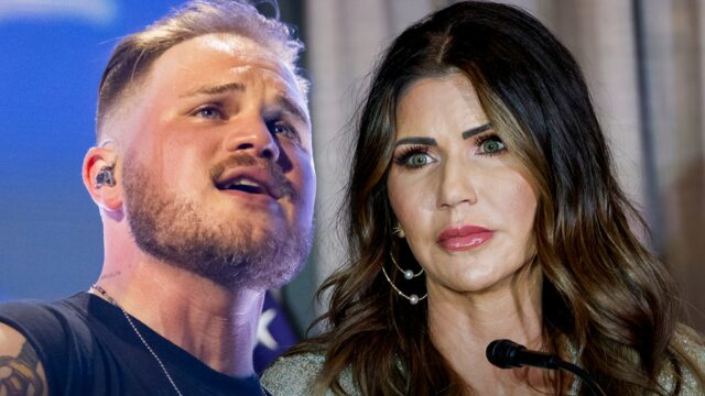 Zach Bryan e Kristi Noem Getty 
