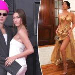 Kylie Jenner defende o vestido dourado que roubou os holofotes que ela usou no casamento de Hailey e Justin Bieber