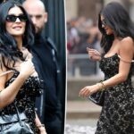 Kylie Jenner expõe sua alça de sutiã na nova aparência da Fashion Week de Paris