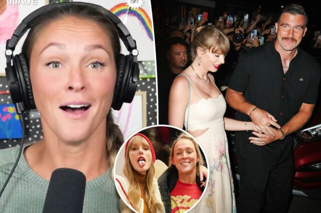 Kylie Kelce tem a melhor reação à atrevida música 'Wood' de Taylor Swift sobre o cunhado Travis

