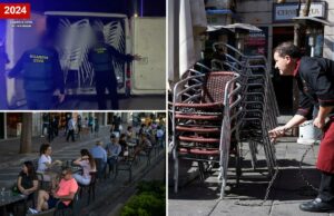 Ladrões são pegos roubando mais de 1.000 cadeiras de restaurante na Espanha Ladrões são pegos roubando mais de 1.000 cadeiras de restaurante na Espanha